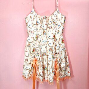 Dolls Kill Sugar Thrillz Lush Opulence Corset Dress Mini Renaissance Floral XL
